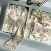 Pijama Lindo de Oveja Pequeña de Seda de Hielo para Mujer, Nuevo Set de Ropa de Casa de Manga Larga para Primavera y Otoño, Fotos Reales al por Mayor