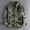 Camisa de Manga Larga Camuflaje Lavado de Tendencia Estilo Americano Ropa de Trabajo para Hombre Casual Holgada Resistente al Desgaste Prenda Superior de Tendencia con Doble Bolsillo