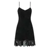 Fabricante Mayorista de Ropa para Mujer Transfronteriza Primavera 2026 Estilo Europeo y Americano Cuello en V Sin Mangas Encaje Patchwork Vestido Corto