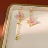 Pendientes de Borla Irregulares de Mariposa de Zircón y Resina de Aguja Plateada, Pendientes de Lujo Ligero de Gama Alta, Exquisitos y Elegantes Accesorios de Moda para Orejas