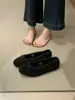 Sapatilha Feminina Retro Francesa com Laço Bico Redondo Forrada com Pelúcia 2026 Inverno Boca Rasa Sapatos Peludos Quentes Algodão Sapatos Simples