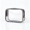 Bolsa de Cosméticos de PVC Transparente Logo Personalizável Grande Capacidade Armazenamento de Cosméticos Bolsa com Zíper Bolsa de Higiene Pessoal à Prova d'Água para Viagem