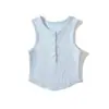 Camisole de Botão com Design Estilo Europeu e Americano para Mulheres, Base Doce e Picante, Top Curto Racer para Usar por Cima