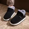 Pantuflas de algodón para hombres de mediana edad y ancianos, nuevo modelo de invierno 2025, de talón cerrado para interior en casa, antideslizantes, de felpa, cálidas, de algodón para hombres