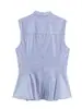 Comercio Electrónico Transfronterizo Ropa de Mujer 2026 Verano Nuevo Estilo Europeo y Americano Falda Corta a Rayas Estilo Dobladillo Camisa sin Mangas 1232775