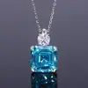 2026 Novo Modelo Huabi Joias Colar Pingente de Diamante Amarelo Simulado e Diamante Água-Marinha 15*15