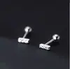 Pendientes de botón simples y distintivos estilo coreano con diamantes completos para mujer Pendientes pequeños en espiral para estudiantes