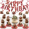 Banner de cumpleaños vintage europeo y americano transfronterizo, campana retro, banner de fiesta de Santa Claus, decoraciones para toppers de pastel