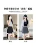 Falda irregular estilo traje gris para mujer, falda-pantalón de línea A de cintura alta con abertura para otoño, de alta gama y extremadamente elegante, minifalda ajustada al cuerpo