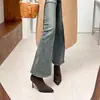 Botines de Tacón Alto con Punta Puntiaguda Marrones para Mujer 2026 Otoño/Invierno Nuevos Versátiles Tacón Fino Francés Botas Elásticas Botas Adelgazantes de Gamuza