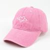 Gorra de Béisbol Bordada con Corazón Versátil Estilo K para Mujer, Gorra de Visera Lavada y Desgastada de Moda, Sombrero de Sol para Ocio al Aire Libre