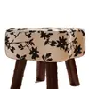 Taburete para Uso en Casa, Taburete Bajo para Sala de Estar, Taburete para Sofá, Banco de Madera Maciza, Taburete para Cambiarse los Zapatos en la Entrada, Taburete Creativo con Asiento Acojinado Suave, Taburete de Madera Simple