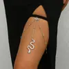 Bambu como roupa discoteca boate puro sexy vento escuro pingente de cobra pequena corrente feminina corrente na coxa H0021