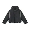 Ropa Mtl Ropa para Hombre Patchwork Retro Felpa con Capucha Bloques de Color Lona Ropa de Trabajo Acolchada Versátil Chaqueta y Chaqueta de Algodón