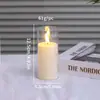 Lámpara de vela electrónica led cubierta de plástico cubierta de vidrio taza integrada buscar atmósfera romántica de boda lámpara de llama oscilante
