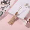 Novos acessórios de marcadores de página com borla de bola de rosca longa, materiais para artesanato de nó chinês, atacado do fabricante