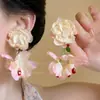 Brincos de Tecido Colorido Tecido Girassol de Primavera, Estilo Férias na Praia, Únicos e Doces, Brincos de Nicho e Versáteis para Sessões de Fotos