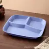 Plato Especial para Cena Reductor de Grasa Tres Compartimentos Plato para Servir Reductor de Grasa Paja de Trigo Anticaída Plato Doméstico Plato de Servicio de Alto Valor