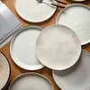 Colección de Platos Grandes de Cerámica Vajilla para el Hogar Plato de Cena Plato Avanzado para Comida Occidental Plato Redondo Retro Plato para Bistec Plato para Pasta
