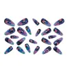 Peças de Unha Vestíveis com Estampa de Coral Subaquático Gradiente Europeu e Americano Mais Vendidas, Peças de Unha Vestíveis Gradiente Azul, Peças de Nail Art para Atacado