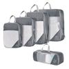 Bolsa de Almacenamiento Plegable de Viaje Transfronteriza de Cinco Piezas, Impermeable, Extensible, de Malla para Ropa, Equipaje para el Hogar, Bolsa de Almacenamiento de Cuatro Piezas