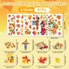Exclusivo para vendas transfronteiriças: Adesivos eletrostáticos de Ação de Graças no atacado, caminhonete vintage, abóbora, folha de bordo, espantalho, adesivos para festas em casa