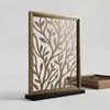 Tela de aço inoxidável em formato de folha de ginkgo, divisória vazada em ouro rosé, tela decorativa de metal para escritórios de vendas e lobbies de hotel, projeto arquitetônico
