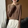 Nuevo estilo de verano de punto hueco de seda helada, doble patrón, holgado, talla grande, cuello redondo, manga larga, versátil, suéter top básico para mujer
