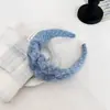Estilo Novo Outono e Inverno Estilo Sal Marinho Creme Estilo Suave Faixa de Cabelo Retrô Celebridade da Internet Elegante Faixa de Cabelo Tricotada Plissada de Aba Larga