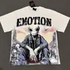Comércio Exterior Transfronteiriço Atacado Nova Marca Tendência Estilo Americano Camiseta 280g de Manga Curta para Homens e Mulheres com Strass Estampado, Caimento Solto Manga Meia