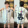 Pijama Novo para Meninos 2026 Verão Seda de Gelo Manga Curta Estilo Fino Infantil Masculino Tamanho Grande Roupa de Casa Roupa Externa