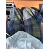 Calça de Pijama Feminina Estilo Coreano Cor Blocada Retrô Estampa Xadrez 2026 Verão Novo Tamanho Grande Solta Casual Longa Calça de Casa
