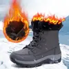 Botas de neve de inverno transfronteiriças plus size com forro de fleece, botas de algodão quentes e aconchegantes para casais, sapatos de algodão à prova d'água e antiderrapantes para atividades ao ar livre, atacado