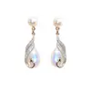Pendientes de pavo real versátiles de lujo ligero de alta gama, pendientes de moda de alta gama de fénix danzante con forma de gota de agua para mujer, estilo largo nuevo y moderno, de temperamento