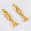 Colgante de Vida Marina de Acero Inoxidable 304 Serie Playa de Verano Peces Rayados Dorados Concha Pulsera Collar DIY