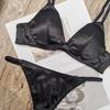 Sexy Transfronteiriço Sensação de Alta Qualidade Francês Fino Sem Marcas Cetim Sem Aros Sutiã Peito Grande Pequeno Conjunto de Lingerie Confortável
