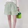 Suministro Exclusivo Transfronterizo de Pantalones Cortos de Mujer de Venta Caliente Verano 2026, Pantalones Cortos Cómodos de Línea A Burbuja Arrugados con Cordón y Rayas Verticales