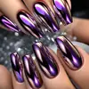 Atacado Transfronteiriço de Unhas Postiças, Estilo Europeu e Americano, 24 Peças de Produtos Acabados de Nail Art Eletrodepositados Iridescentes, Adesivos de Unhas Postiças Removíveis