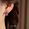 Pendientes de Botón Geométricos Minimalistas de Circonita de Moda, Pendientes de Personalidad Estilo Fresco, Pendientes de Lujo Ligero de Gama Alta al por Mayor