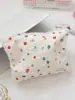 68141 Bolsa de maquillaje de organza con borlas de lunares coloridos estilo coreano, bolsa de almacenamiento para niña, bolsa con cremallera para cuidado de la piel de viaje