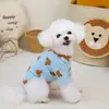 Roupa Pet para Cães e Gatos de Raça Pequena Novo Estilo Confortável Roupa para Corgi Teddy Bichon Camiseta 24 Urso Estampado Quatro Cores