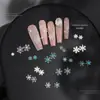 Ornatos de Arte de Unha Floco de Neve de Natal Gelo Transparente Pó Fino com Glitter Lantejou Resina Misturada Broca de Unha Decorações de Natal Atacado