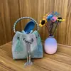 Bolso cubeta de diseño nicho con diamantes para mujer 2023 nueva moda bolso completo de diamantes dios del vino bolso de hombro cruzado para axila moda