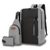 Conjunto de várias peças de mochilas masculinas para o dia a dia, mochilas para notebook simples e estilosas, bolsas transversais portáteis e pequenas bolsas de armazenamento para viagens de negócios