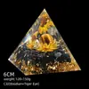 Transfronterizo 6cm Cristal Natural Letra Dorada Adorno Decorativo de Escritorio para el Hogar Pirámide de Resina para Chakra Yoga Meditación