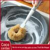 Escova de Pote de Palmeira de Coco Natural com Cabo Longo, Escova de Lavar Louça Removedora de Óleo, Escova Doméstica de Cozinha Que Não Danifica Panelas, Ferramenta Mágica Removedora de Óleo