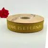 Cinta de regalo para ramo de flores de pastel con letras inglesas doradas de 2.5 cm cinta de embalaje hilo de cinta lote