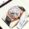 CHENXI Amanecer Nuevo Tourbillon Sol, Luna y Estrellas Reloj Mecánico para Hombre Resistente al Agua Luminoso Mecánico para Hombre 8814