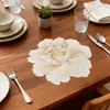 Mantel Individual de PVC con Flor de Peonía en Relieve 3D, Impermeable, Resistente al Aceite, Forma Irregular de Flor, Mantel para Comida Occidental, Producto Nuevo Transfronterizo de Amazon Temu