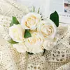 Flores Artificiales de Rosa, Decoración de Mesa de Café para Sala de Estar, Adornos Florales, Arreglos Florales para Mesa de Comedor, Flores Secas, Ramos Biónicos, Lujo Ligero